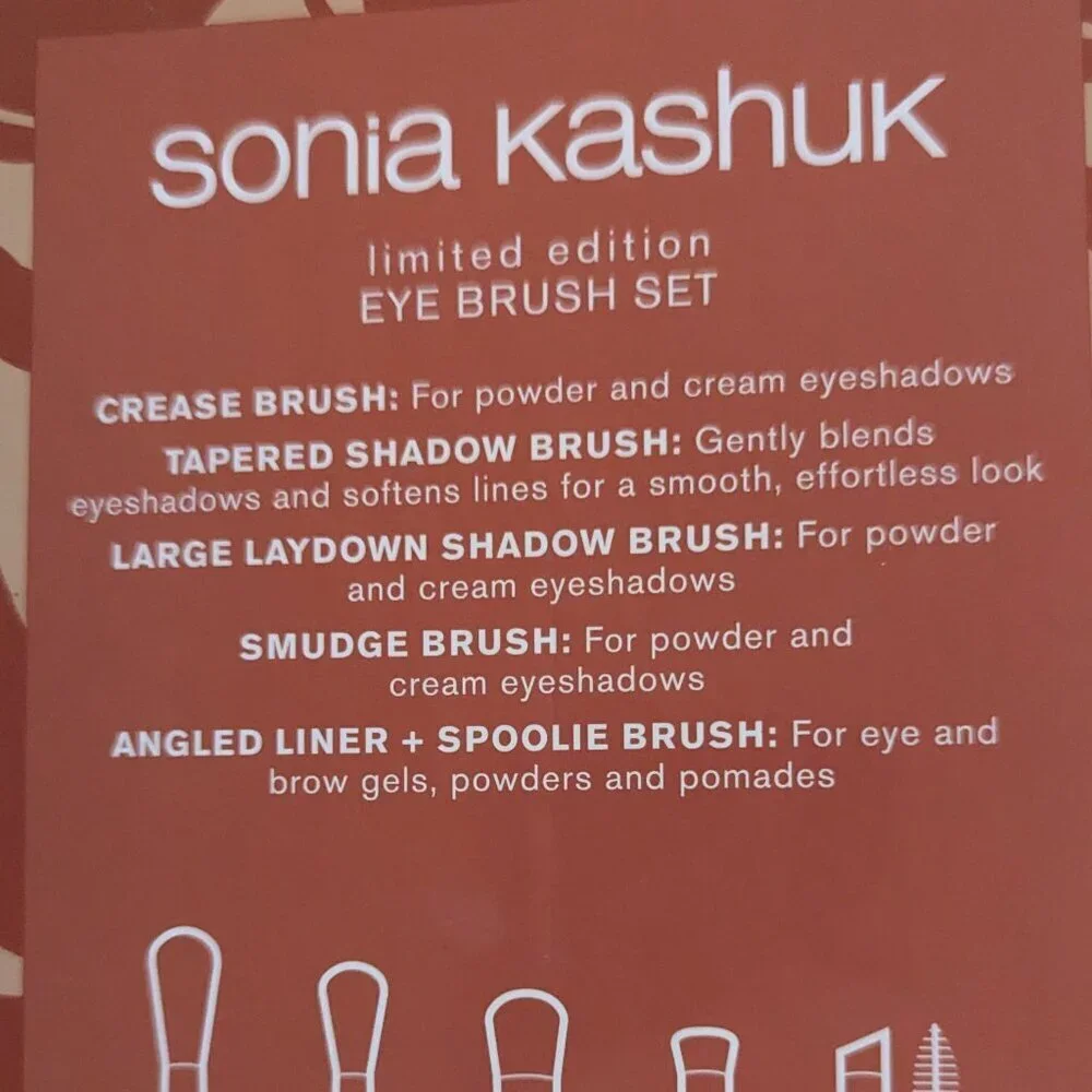 NWT 5pc Sonia Kashuk Make Up Brush Limited Edition Set Designer Brushes Box NEW